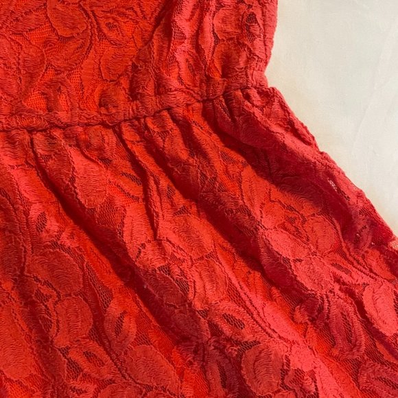 💚 Xhilaration Mini Dress Lace Burnt Orange XL - Picture 9 of 12